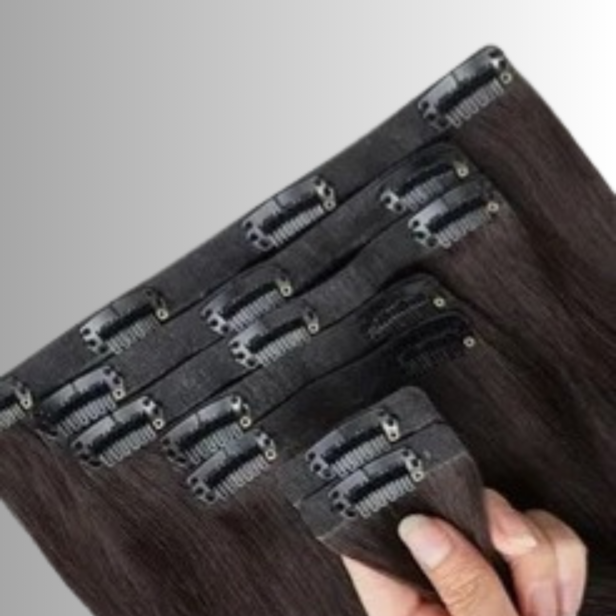 Seamless 7 piece clip-in extension